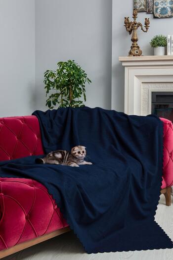 Latuda Home Kaymaz Koltuk Örtüsü Çift Taraflı Mikrofiber Şönil 175x350 cm XL- Lacivert – Kedi Köpek ve Çocuk Dos