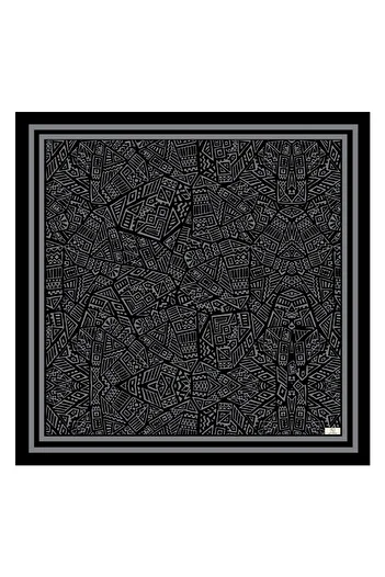 Qef Twill Silk Scarf - Tina Black