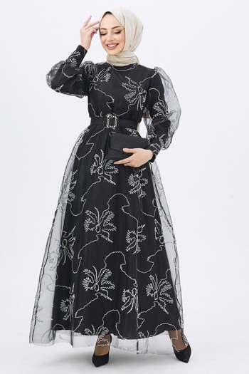TOFİSA Evening Dress Black - 11174