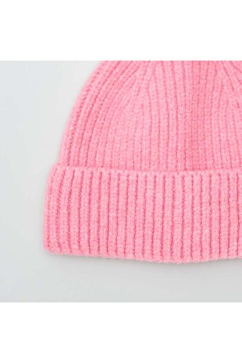 KIABI Ribbed bobble hat pink