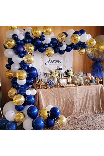 Ropet Balloon set for arch arrangements, Blue/White, 103 pieces, Ropet