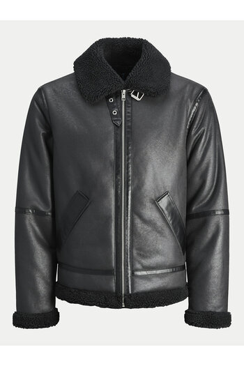 Jack & Jones jack jones Mens Faux Leather Jacket 12261819 Black