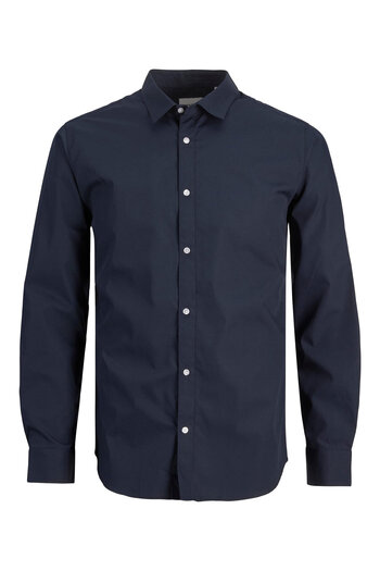 Jack & Jones Ανδρικό Πουκάμισο Jack Jones 12187222 Μπλε Σκούρο Μπλε