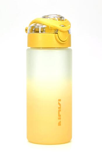 Telvesse Water Flask Tritan Wide Mouth Water Bottle Gradient Sports Flask Waterer Bpa-Free 500ml Yellow 0109