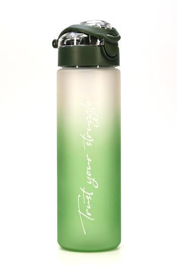 Telvesse Water Flask Tritan Wide Mouth Water Bottle Gradient Type Sports Flask Waterer Bpa-Free 630 ml Green 0111