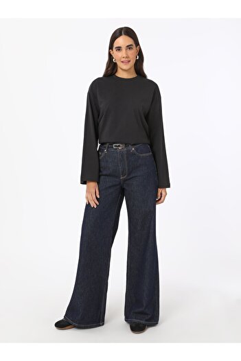 Benin Crew Neck Cotton Oversize Knitted T-Shirt - Black -
