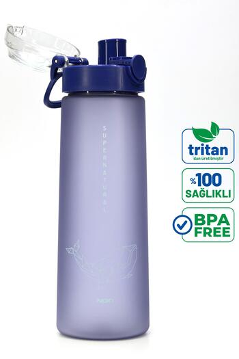 Telvesse Su Matarası Tritan Geniş Ağız Su Şişesi Luxury Spor Matarası Suluğu BPAsız 730 mL Mavi 0110