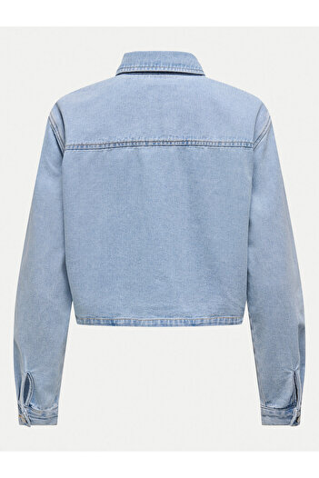 JDY Jachetă din denim pentru femei 15338847 Albastru deschis