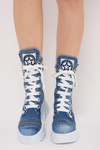 StarBlueMooN KADIN KOT BOT YAZLIK STRIP DETAYLI FASHION BOT
