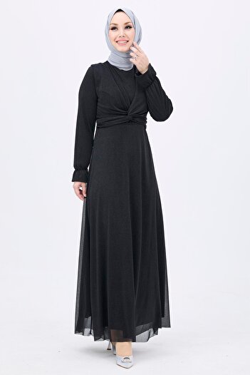 TOFİSA Evening Dress Black - 11142