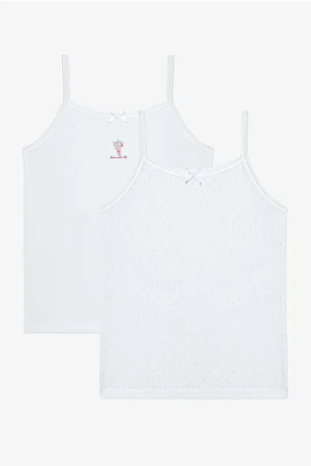 Penti Girl's Sweetheart 2-Piece Optical White Tank Top
