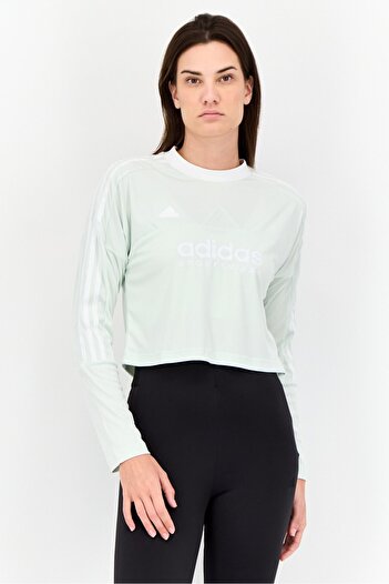 adidas Women Sportswear Fit Long Sleeves Training Top, Lime Green
