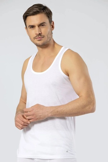 Cacharel 10 Pieces Men's Singlet (Single Jersey) Cotton 50% Modal 50%