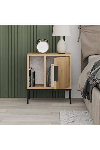 Mourah Home Glynn Modern Nightstand with Metal Legs | Storage Cabinet | Side Table for Bedroom & Living Room