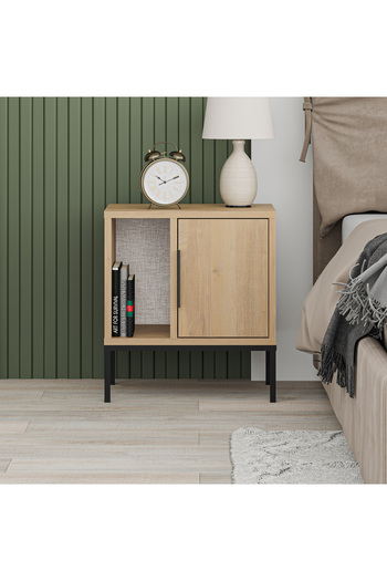 Mourah Home Glynn Modern Nightstand with Metal Legs | Storage Cabinet | Side Table for Bedroom & Living Room