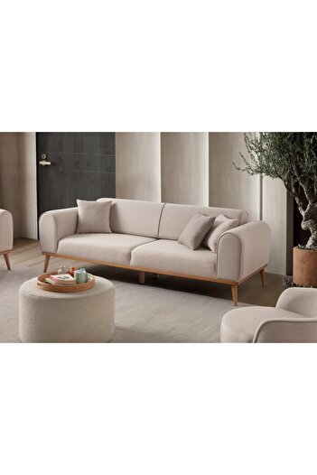 EDSY HOME Rebull 3'lü Koltuk Sütlü Kahve