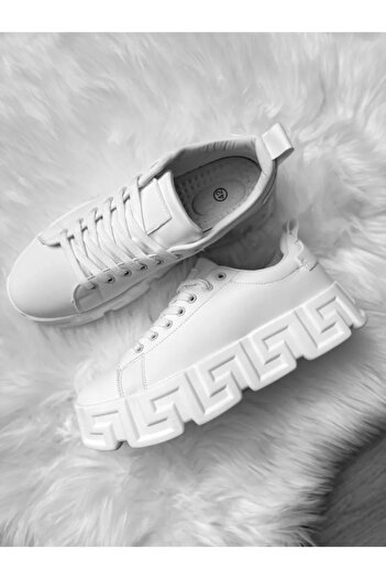 dehaine Men's Sneakers, Casual, Vsc, White With Black Heel
