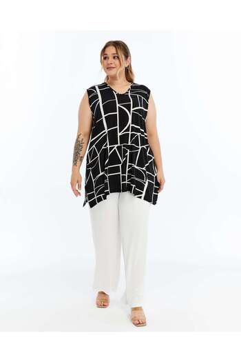 THE CABIN Women's Plus Size Sleeveless Bottom Top Suit 44-60 Size