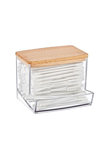 ASPARTAM Up Wooden Lid Cotton Organizer