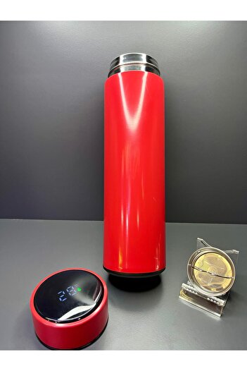 smart cup Dijital Derece Göstergeli Paslanmaz Çelik Kolay Taşınabilir El Termosu Matara 500 Ml