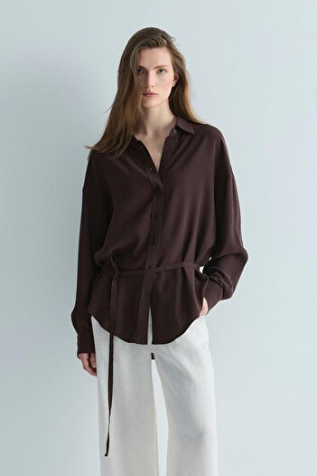 Suud Collection Alessa Bitter Brown Shirt