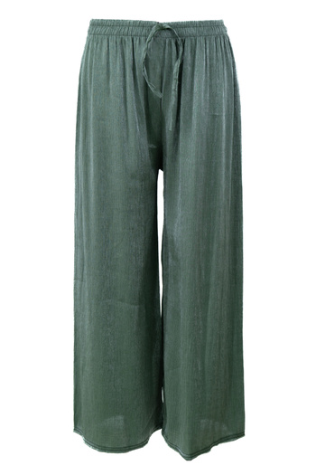 Oppland Women's Trousers Silvery Shiny Lace-Up Viscose Fabric Elastic Waist Wide Leg Jumbo Relaxed Cut
