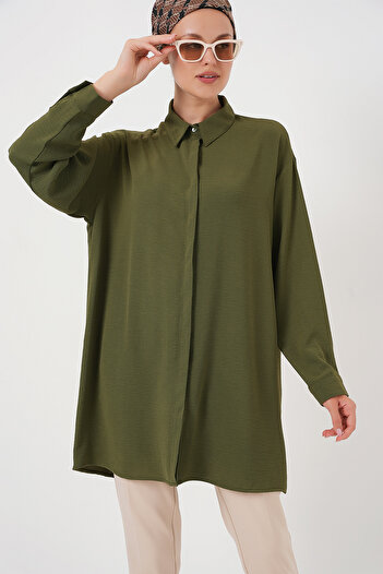 Bigdart Női hosszú ing tunika - Khaki