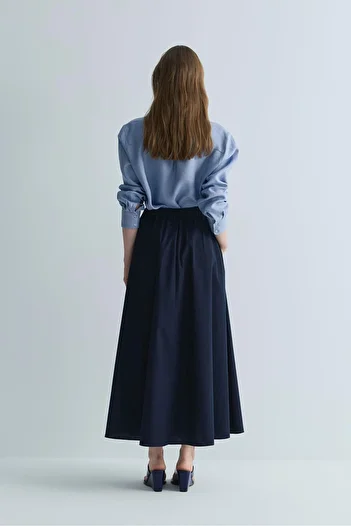 Suud Collection Navy Blue Lara Flared Skirt