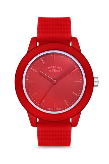 Aqua Di Polo 1987 Red Women's Silicone Wrist Watch Apsr1-A9635-Uskkk