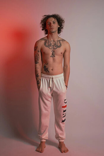 Overdrive Saınt Svınt Unisex γραφικό εμπριμέ λευκό Jogger Sweatpants