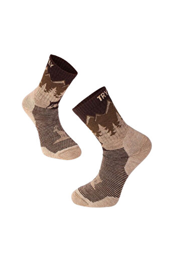 Try to Fly Merino Wool Hiking Socks with Capricorn Alpine Beige