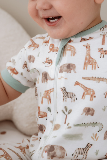 Lollie Baby&Kids 0.5 Tog Summer Baby & Kids Sleeping Bag 100% Cotton - Safari Animals