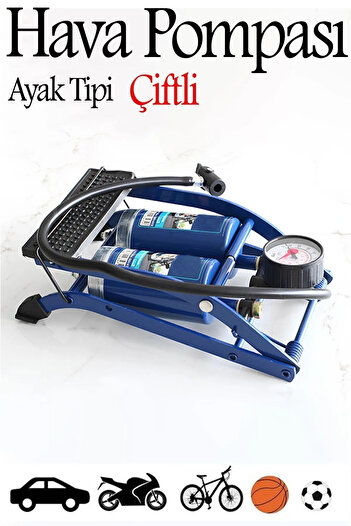 NUBLADO Foot Type Air Pump with Gauge Double Air Tank Wheel Vehicle Bicycle Pump Mft.