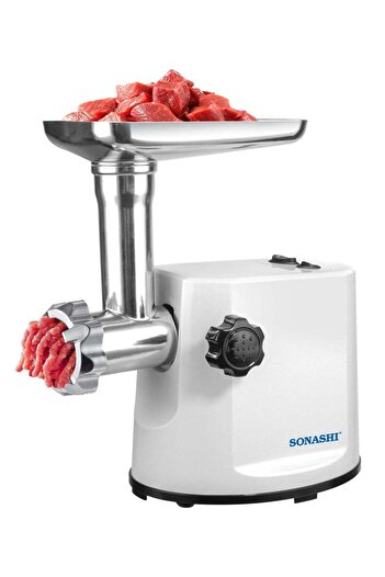 sonashi Meat Grinder - Electric Meat Grinder with 2 Cutting Plates, Reverse Function, Stainless Steel Blade