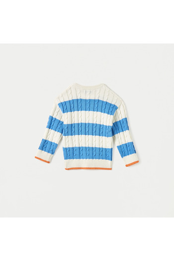 Juniors Striped Sweater With Long Sleeves
