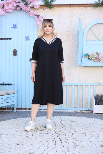 şuranur Battal Oshho Modal Fabric Striped Soft Textured 3XL 6XL