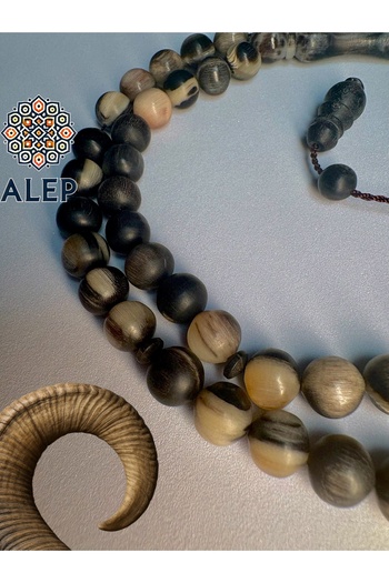 ALEP Natural Aries Horn Prayer Beads 10m (Handmade)