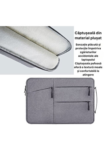 varioshop Geanta pentru laptop VarioShop®, 13.3 inch, rezistenta la apa, 4 buzunare, compatibila cu Apple Mac