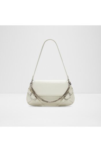 Aldo Kristinia - Women's Faux Leather White Magnetic Closure Medium Shoulder Bag