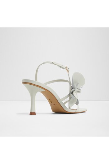 Aldo SANDFLOWER - Women's Genuine Leather White-Ecru Thin Heel Sandals