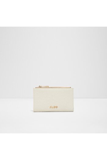 Aldo Mereclya - Women's Faux Leather White Top Zipper Wallet