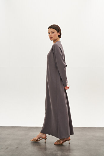 Mevra Front Stitched Modal Dress Gray