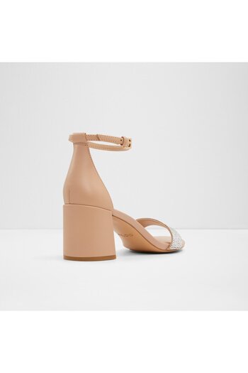 Aldo Prıstine-Genuine Leather Beige Women's Heeled Sandals