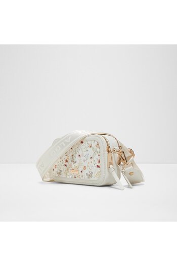 Aldo Masuma - Women's Faux Leather White Top Zipper Small Size Crossbody Bag