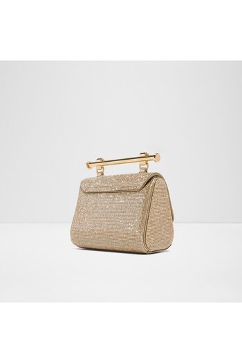 Aldo Blingchic - Women's Faux Leather Gold Magnetic Closure Small Size Top-Handle Bag