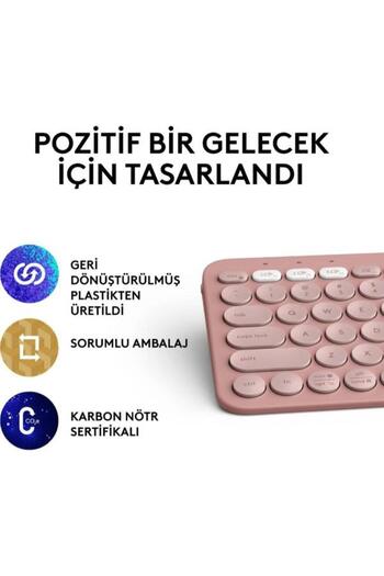 logitech Pebble Keys 2 K380s Bluetooth Klavye+Logitech M350s Pebble 2 Kablosuz Sessiz Mouse