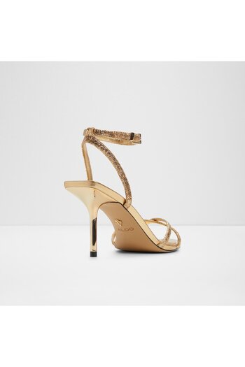Aldo Adrına - Women's Faux Leather Gold Thin Heeled Sandals