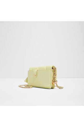 Aldo Fititall - Women's Faux Leather Yellow Top Zipper Chain Wallet Purse
