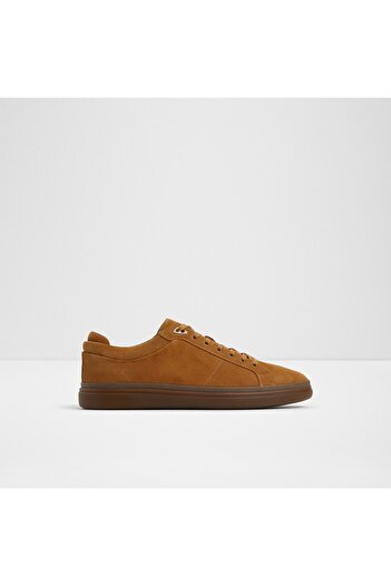 Aldo Finespec - Men's Genuine Leather Tan Flat Lace-Up Modern Design Sneakers