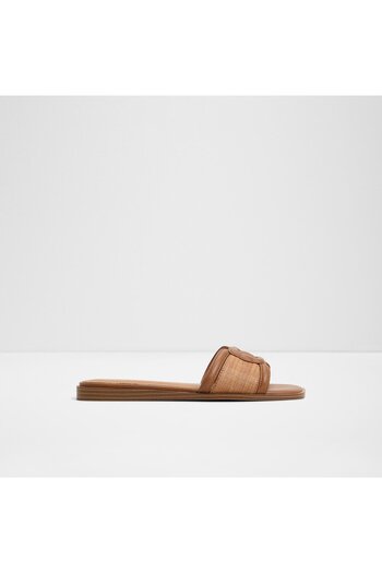 Aldo Liaudin - Women's Faux Leather Dark Brown Flat Slippers